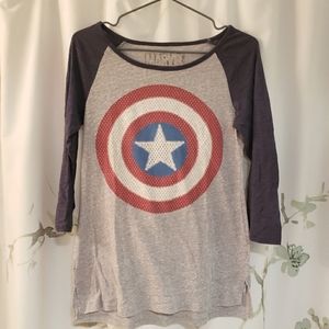 Marvel Captain America Baseball Style Tee